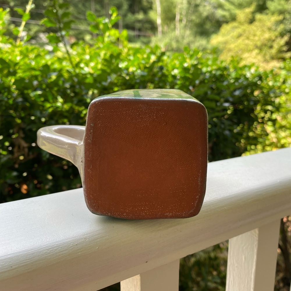 Square Pottery Mug with Birds of Paradise - Picture 4 of 6
